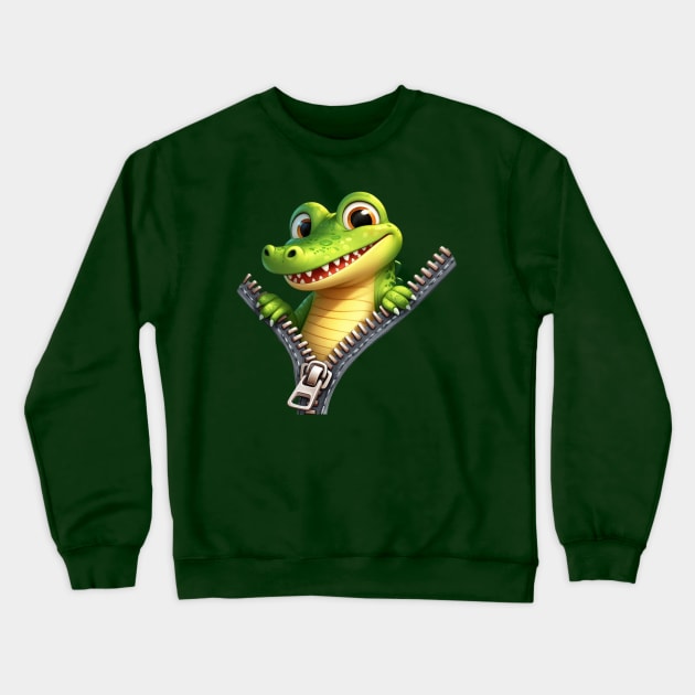 cute crocodile Crewneck Sweatshirt by katalinaziz